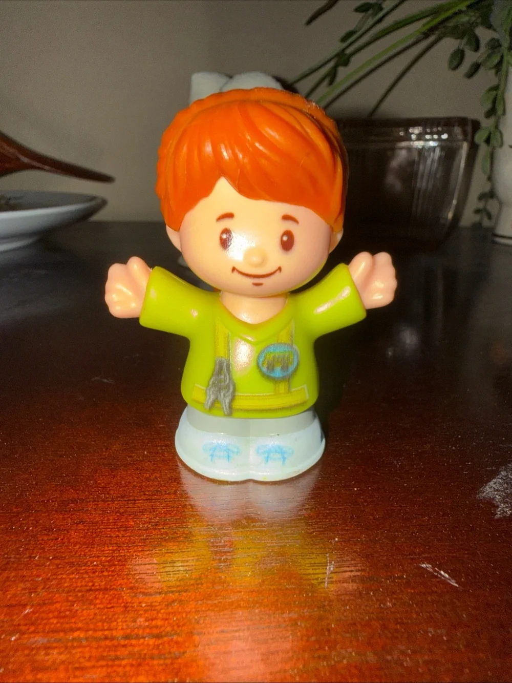 Fisher Price Little People Bus Driver Girl Emily Figure Green Red Hair School